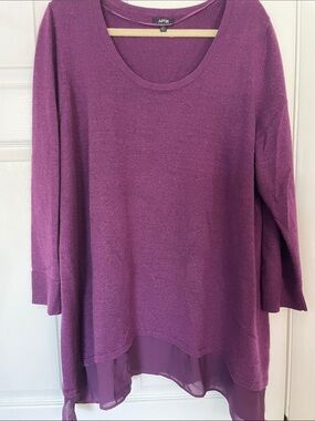 Apt. 9 Plum Layered-Hem Knit Top